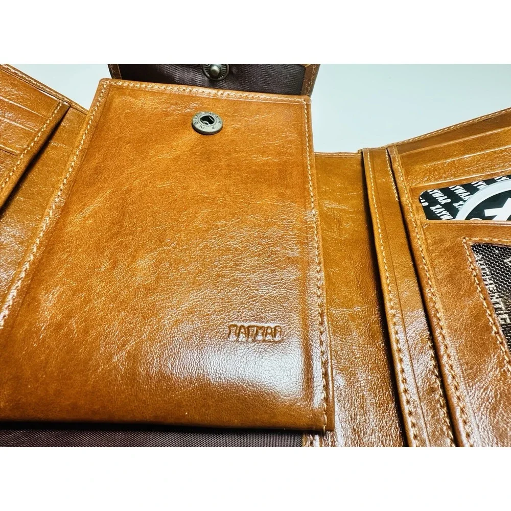 XAYWAR COLLECTION Leather Wallet Cluch Card Holder Light Brown WALLET